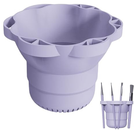 Zuasdvnk Bandeja Limpiadora De Brochas De Maquillaje - de Lavado para Pinceles Cosmeticos,Plegable con Soporte Secador para Esponjas, Secado al Aire, Viaje y Salon