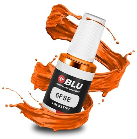 BLU Auto Lackstift Orange kompatibel für Ford 6FSE Electric Orange | Auto Lack Reparatur Ausbesserungslack