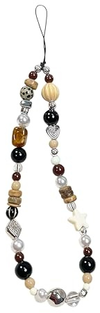 Kryzalite 1 pièce Bracelet chaîne pour téléphone Portable avec Pendentif Perles de Cristal, dragonne pour Coque de Smartphone Trousseau Sac Cadeau pour Femmes