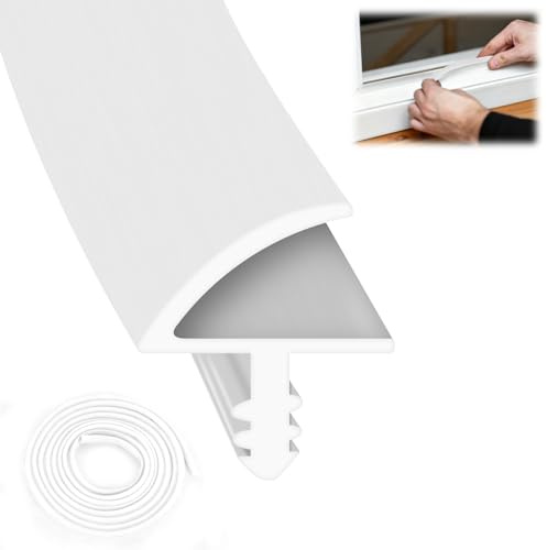 Joint de porte, joint de cadre de porte d'intérieur, pour isolation acoustique et prévention des collisions, pour rainure de 3 mm et feuillure de 11 mm (blanc - 20 m)