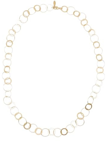 Feliss Goldkette Damen Metall Halskette ohne Anhänger Statement Gliederkette aus Messing Gold Kette Damenkette lang Halsketten für Frauen lange Modeschmuckketten (gold, 42, Zentimeter)