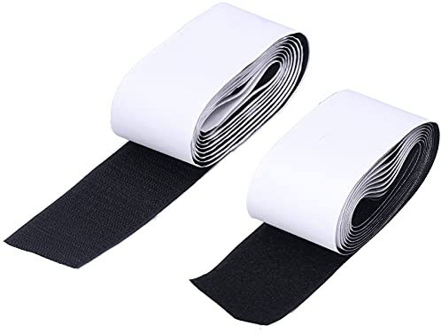 POENVFPO Hook and Loop Tape, Nylon Mounting Tap for Guitar Effect Pedal Board, 5cm X 2meters, Adhesive Backing (Hairy surface + Sloped surface)