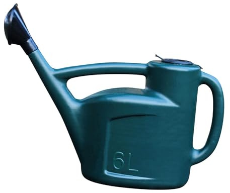 drburpily Annaffiatoio da giardino con beccuccio lungo, per fiori, in PP spesso, leggero e anti-perdita, con manico, leggero, con irrigatore e testina rimovibile, Verde, 6 litri
