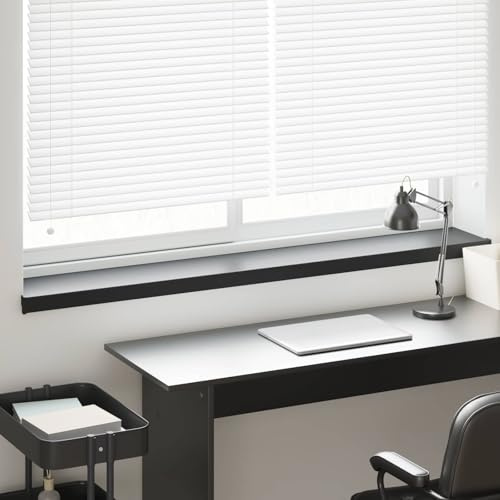 LoogCape Rebord de fenêtre noir avec grain de bois - 160 x 20 x 4,5 cm - En PVC - Décoration murale polyvalente pour l'intérieur et l'extérieur - Facile d'entretien - Facile à découper - Montage