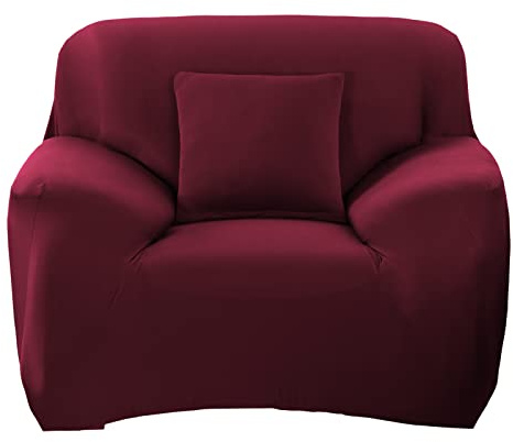 ele ELEOPTION Sofa Überwürfe Sofabezug Stretch elastische Sofahusse Sofa Abdeckung in Verschiedene Größe und Farbe Herstellergröße 95-140cm (Weinrot, 1 Sitzer für Sofalänge 90-130cm)