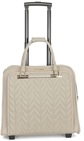 Bowatex Kompakte Rollen Damen Aktentasche Trolley Groß Beige Hell Laptoptrolley