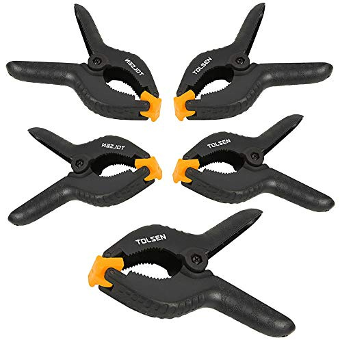 Tolsen Spring Clamps 5 Pack - Heavy Duty Plastic Vice Grips - Quick Grip Clips - 4 (100mm)