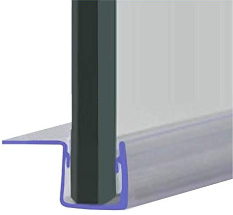 Shower Seal for Screens, Doors or Panels | Fits 4, 5 or 6mm Glass | 20mm Deflector Fin for When There is No Gap | 80cm, 90cm, 140cm or 2m Long | SEAL107 (200cm)