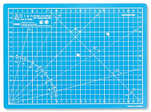 Elan Tappetino da Taglio A4 Blu, Piano da Taglio 22x30 cm, Tappetino Autorigenerante a 5 Strati, Tappeto Antitaglio PVC Riciclato, Cutting Mat A4