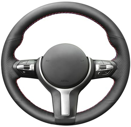 MEWANT Lederlenkradabdeckung Für BMW F87 M2 2015-2017 F80 M3 2014-2017 F82 M4 M5 F12 F13 M6 F85 X2 X5 M F86 X6 M F33 F30 M Sport/Lenkradzubehör BMW