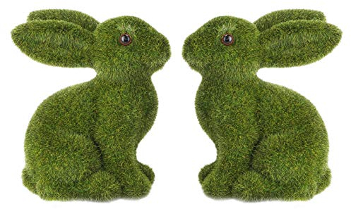 VICASKY 2stücke Deko-Kaninchen Flockkaninchen Imitationstier Osterdekoration Hasenmodelle Für Tisch Und Kaminsims