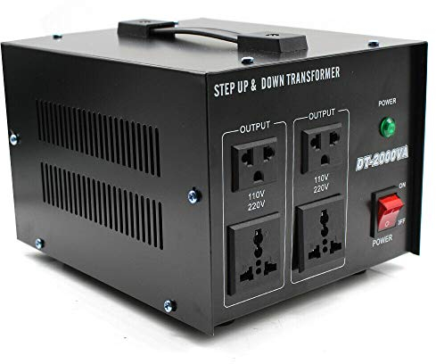 OUKANING 2000W Transformador convertidor de Voltaje de 220V a 110V Transformador de Voltaje 110V-220V / 220V-110V Transformador Automático Arriba y Abajo