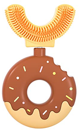 Kinder U-Form Zahnbürste, Donut Silikonbürstenkopf U-form Zahnbürste für Rundumreinigung, Manuelle U-förmige Zahnbürste Ganz Mund Zahnbürste Für Kinder von 7-12 Jahren