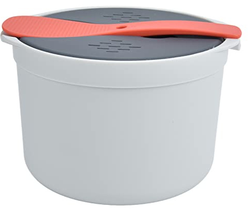 Reiskocher 2-Liter-Reiskocher und Nudelkocher, Lebensmittel-safe PP-Material, Kocher-Set mit Reislöffel, Deckel, Sieb, Dampftopf