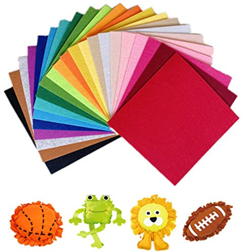Orangext Feltro Colorato Tessuto in Feltro Feltro Artigianale Fogli di Feltro Multicolore per Lavori di Cucito 22 Colori 20 x 30 cm