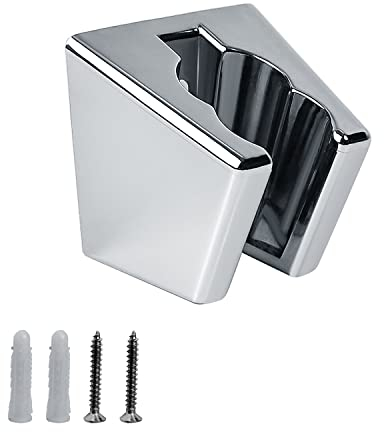 Supporto per Doccia Universale, KINHARD Supporto per Doccia Palmare Cromato Argento, Resistente al Calore e Antiossidante, Supporto per Soffione Doccia a Doppio Slot per Soffioni Doccia