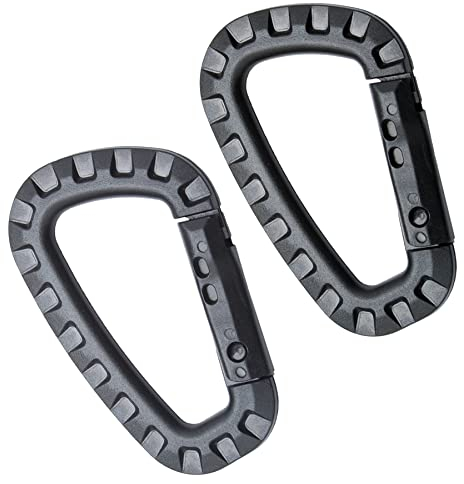 2 Stück Karabinerhaken Kunststoff,Karabiner Plastik,D-Form Bergsteigen Schnalle,Plastik Karabinerhaken,Karabiner schlüsselanhänger,Karabiner Klipp,Multifunktions,Tragbare(Schwarz)