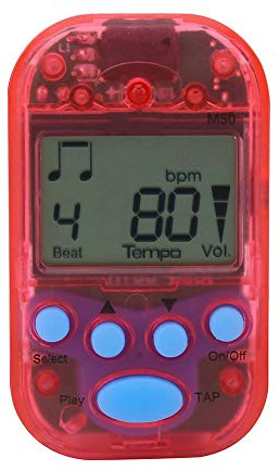 Digitales Tragbares Multifunktions metronom, Elektronisches Metronom mit One touch bedienung und Leicht Ablesbar, Mini-clip auf Tempo für Klavier Gitarre Saxophon Flöte Violin (Rot)
