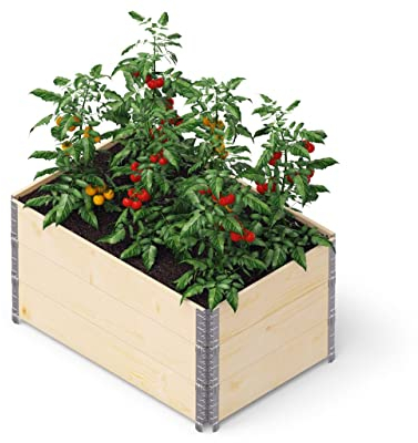 Kronus 3er-Set Palettenrahmen Hochbeet 80x60x60 cm stapelbar Aufsatzrahmen