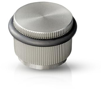 Gedotec Premium Boden-Türstopper - Aluminium | ARPA | 1 Stück Designer Tür Stopper Edelstahl | Türpuffer D: 45 mm zum Schrauben | inklusive Befestigungsmaterial | door stopper - Türstopper Wandmontage