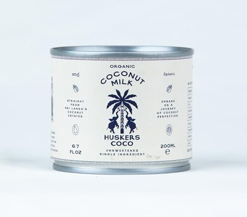 Huskers Coco | Organic Coconut Milk | 200ml | Pack of 6 | Unsweetened Original | Dairy-Free, Gluten-Free, Vegan | Cooking, Baking & Drinks