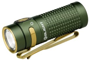 OLIGHT Baton4 Rechargeable EDC Flashlight, Bright Small Flashlight 1300 Lumens with MCC Charging Cable, IPX8 Waterproof, Multiple Modes Pocket Light for Home, Camping, and Emergencies (OD Green)
