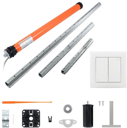 Rolladenmotor 3T-MOTORS Komplettset SW40 + Wippschalter + Rolladenwelle + Zubehör nach Wahl (3T35-13 SW40 bis 2,10 m)
