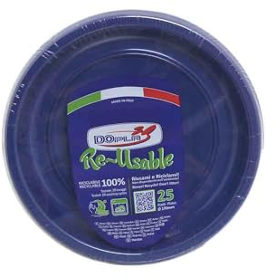 TEKHOME Piatti Plastica frutta,25/50/75/100/125/150 Pezzi piatti plastica colorati lavabili e riutilizzabili Rotondi per Compleanno,Festa, Matrimonio,Fai da Te Fatti a Mano (BLU, 50)