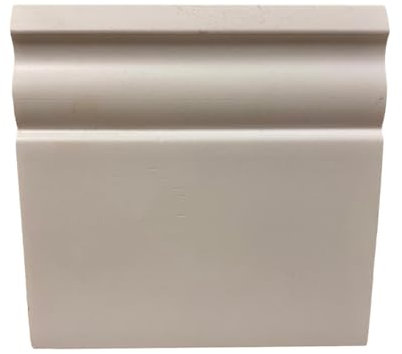 Asta 2 metri lineari Battiscopa in Polimeri 10x100x2000 mm BIANCO - Zoccolo da cucina resistente agli urti (2 Pezzi da 1000x100x10 mm)