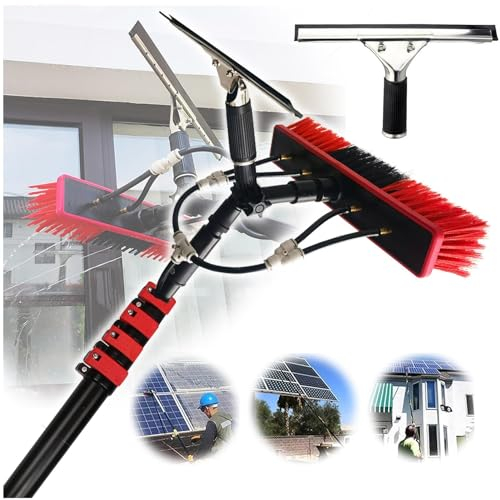 Water Fed Telescopic Brush Window Cleaning Equipment Professional Window Cleaning Kit Extendable Window Cleaning Solar Panel Roof High Windows Cleaner (Size : 30FT/9m)