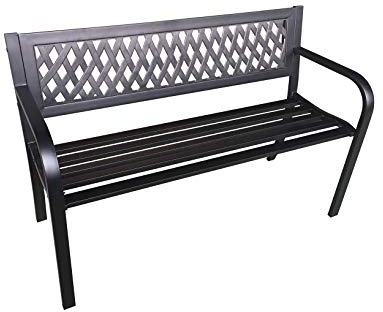 BDW - Kalia - Gartenbank - Metall und Kunststoff - Sitzbank mit Lehne - Wetterfest - Balkonbank, Sitzbank Outdoor