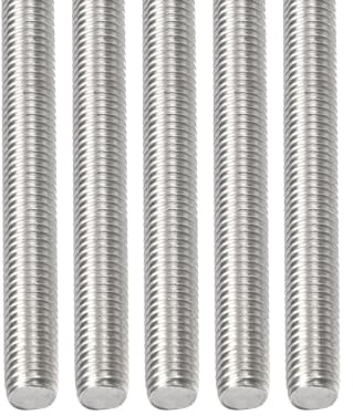 DTGN M8x1.25x80mm(DxPxL) Gewindestange - 5er Pack - Gut für Maschinen - Gewindestange aus 304 Edelstahl mit Rechtsgewinde - Silber