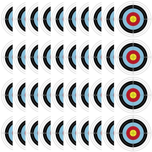 Sertay 80 Stück Bogenschießen Ziel Gesicht, Zielscheibe Bogenschießen Papier, Bogenschießen Zielpapier, Bogenschießen Zubehör, Ziel Jagd Praxis, Geeignet für Praxis, Schießen, Wettkampftraining