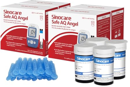 inocare Tiras Glucosa, 200 x Tiras de Prueba de Glucosa, Tiras Reactivas Glucosa para Safe AQ Angel