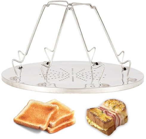 4 Camping Toaster, Edelstahl-Faltbarer Toastablett Camping Toaster Für Gaskocher Mini Toaster Zubehör Ständer Faltbar Toastständer, Toastregal Für Picknick Kochen Esszimmer