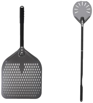 WANGBINGXING Pelle A Pizza Pelle à Pizza Ronde en Aluminium perforée avec poignée en métal et Pelle à Pizza for Accessoires de Pizza Pelle Pizza(12inch 70cm set2)