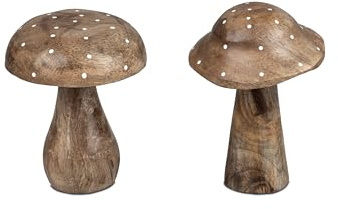 formano Herbst Deko Wald Pilz sort. 12cm aus Mango Holz 1 Stück Lieferumfang, Auswahl nach Verfügbarkeit