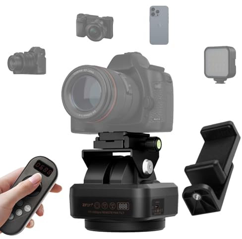 ZIFON YT1500 Pro - Testa treppiede fotocamera, telecomando girevole 360°, ciclo punto AB, 2,4 G, 40 m, 2,2 kg, impermeabile IP66 per DSLR, LED, Smartphone, Live Streaming
