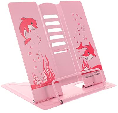 COHEALI Bücherständer Leseregal Bücherregale Für Kinder Bücherregal Fürs Büro Schülerbuchständer Buch Lesen Anzeige Bookend Buchstützen Bücherregal Kinder Leseständer Aus Eisen Kinder Lesetafel Rosa