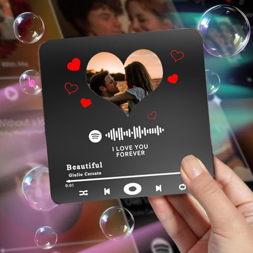 Personalisierte Album Musik Kühlschrankmagnet, Personalisierter DIY-Kühlschrankmagnet mit Kalender und Foto, Geschenk zur Heimdekoration für Paare und Musikliebhaber, Weihnachten oder Valentinstag