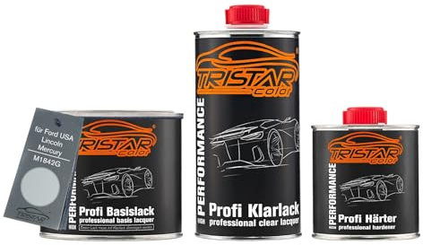 TRISTARcolor Autolack Set Dose spritzfertig für Ford USA/Lincoln/Mercury M1842G Light Blue Metallic Matt Basislack + 2K Klarlack 1,25L