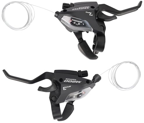 MEGHNA Bike Shifter Set 3 x 7 Speed Thumb Gear Shifters Left and Right Bike Shifter Grip Shifter 21 Speed for Mountain Bike Cruiser Bike Folding Bike (3 x 7 Speed)