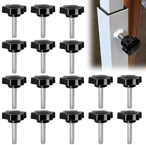 15 Pezzi Manopola a Vite M8×25mm,Viti a Testa Stella in lega di zinco, Vite a Manopole a Forma di Stella, Viti a farfalla per Macchine, Mobili ed Elettronica, Nere