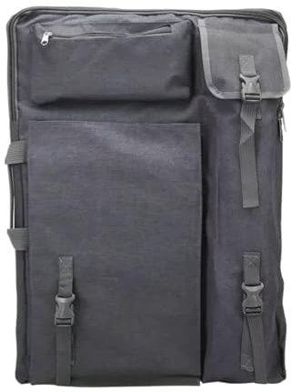 HMXRJKL Kunst Mappe Tasche Kunsttasche, großes Fassungsvermögen, Zeichenbrett, Kunstbedarf, Maltasche, A2, Zeichentasche for Künstler Für Zeichenbretter(Gray)
