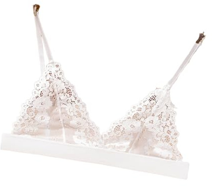AMateschitz Reggiseno in pizzo da donna, senza imbottitura, bralette sexy in pizzo triangolare, intimo trasparente, ricamato, biancheria intima con spalline sottili