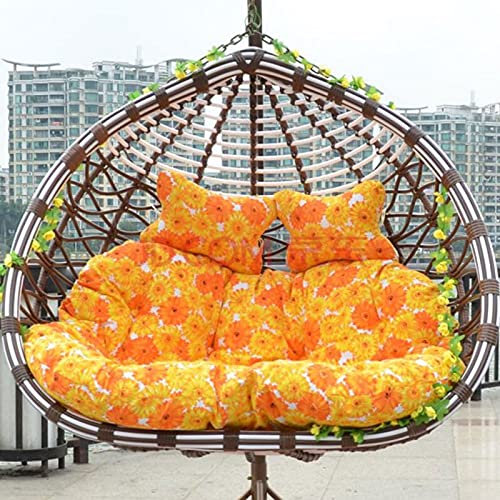 Cojín doble para columpio para 2 personas, asiento tipo hamaca con cojines gruesos y lavables, ideal para colgar en el jardín, columpio de huevos, 140 x 110 cm