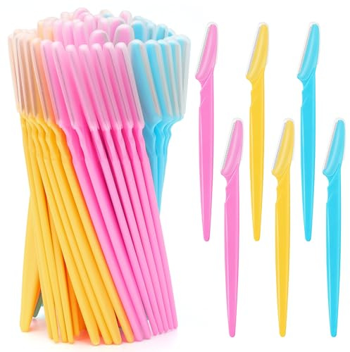 JHZMCRX Eyebrow Razors Bulk Face Razor Multipurpose Facial Razor Dermaplaning Tools for Women Men Eyebrow Trimmers Shaver with Protective Cover Hair Removal Tools Multicolor 18 Pcs