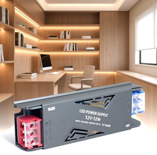SUCIKORIO Transformateur 220V 12V 12W 1A, Alimentation LED Driver 12V 12W Ultra Fin LED Transfo Alimentation à Découpage Convertisseur De Tension AC à DC Transfo Pour Ruban LEDs Intérieur