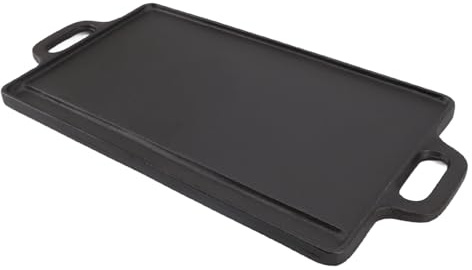 Plaque de grill, casse-étape en fer à double face, chauffage rapide à chauffage en fonte réversible plaque chauffante pour le poêle à gaz de camping en plein air (Petit 80x66x100cm)