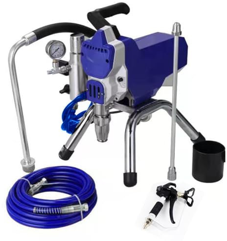 Pistola a spruzzo per pittura murale airless professionale, kit pistola a spruzzo elettrica da 2200 W, pressione di spruzzo regolabile, con asta di prolunga, facile da pulire, per la verniciatura a